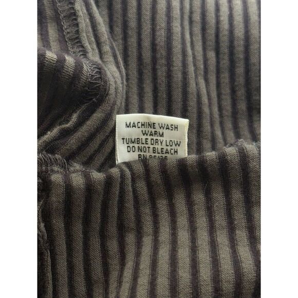 Bryn Walker Size L Long Open Cardigan Belted Black Gray Stripe Lagenlook Stretch - Picture 12 of 13